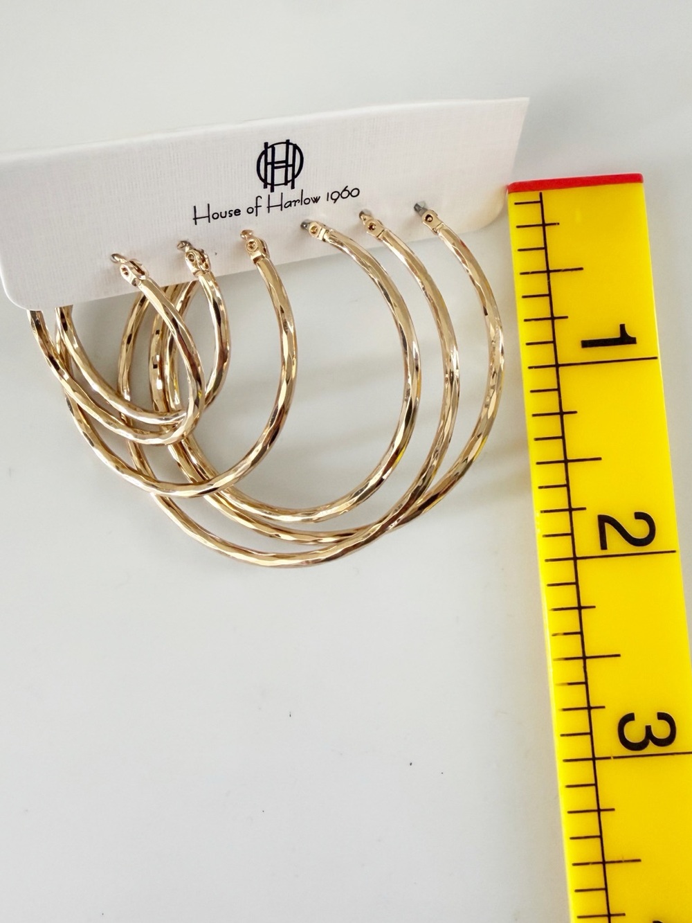 House Of Harlow 1960 Gold Tone Hoop Earrings Various Sizes New - Picture 6 of 6